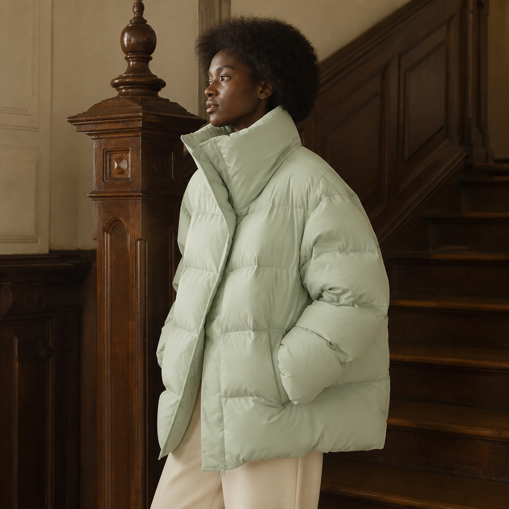 CHIC VEN Women's Down Coats Korean Stand Collar Simple Solid Color Warm Casual Jackets Soft Fashion Female Clothing Winter 2025, éditorial