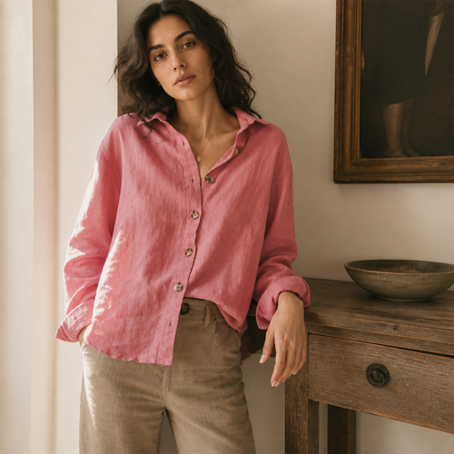 Casual Long Sleeve Cotton Linen Loose Women's Blouse Elegant Solid Vintage Harajuku Button Up Shirt Streetwear Oversized Tops, éditorial