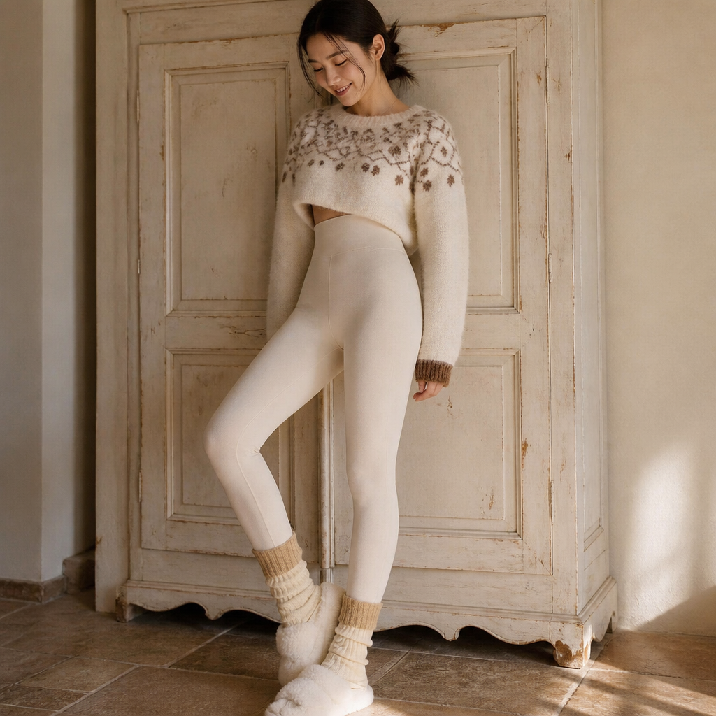 Women's Fleece Lined Leggings Thermal Winter Warm Thick Tights High Waisted Warm Skinny Pants For Cold Weather, éditorial