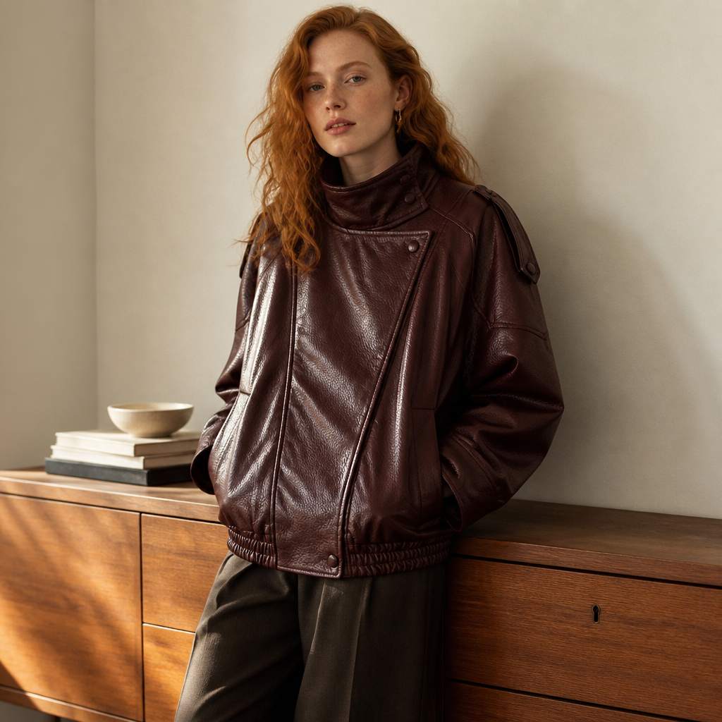 MUJER Faux Leather Jackets for Women Oversize Women's Bomber Jacket Fashion Winter Womens Coats Outerwears Demi-season Jackets, éditorial