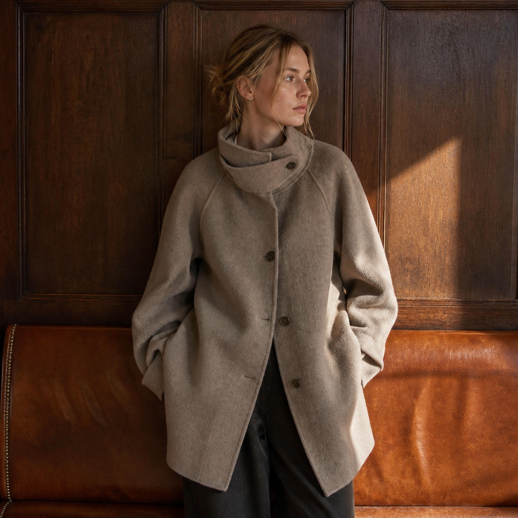 CHIC VEN Korean Women Woolen Coat Single Breasted Loose Stand Collar Belt Long Double-sided Ladies Overcoat Autumn Winter 2024, éditorial