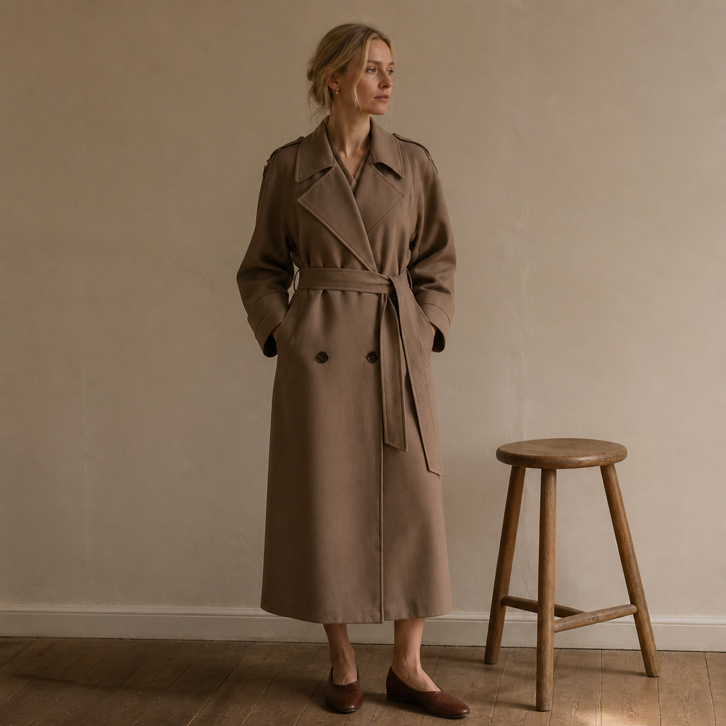 Lautaro Spring Autumn Oversized Khaki Extra Long Dark Purple Trench Coat for Women Double Breasted Elegant Luxury Overcoat 2025, éditorial
