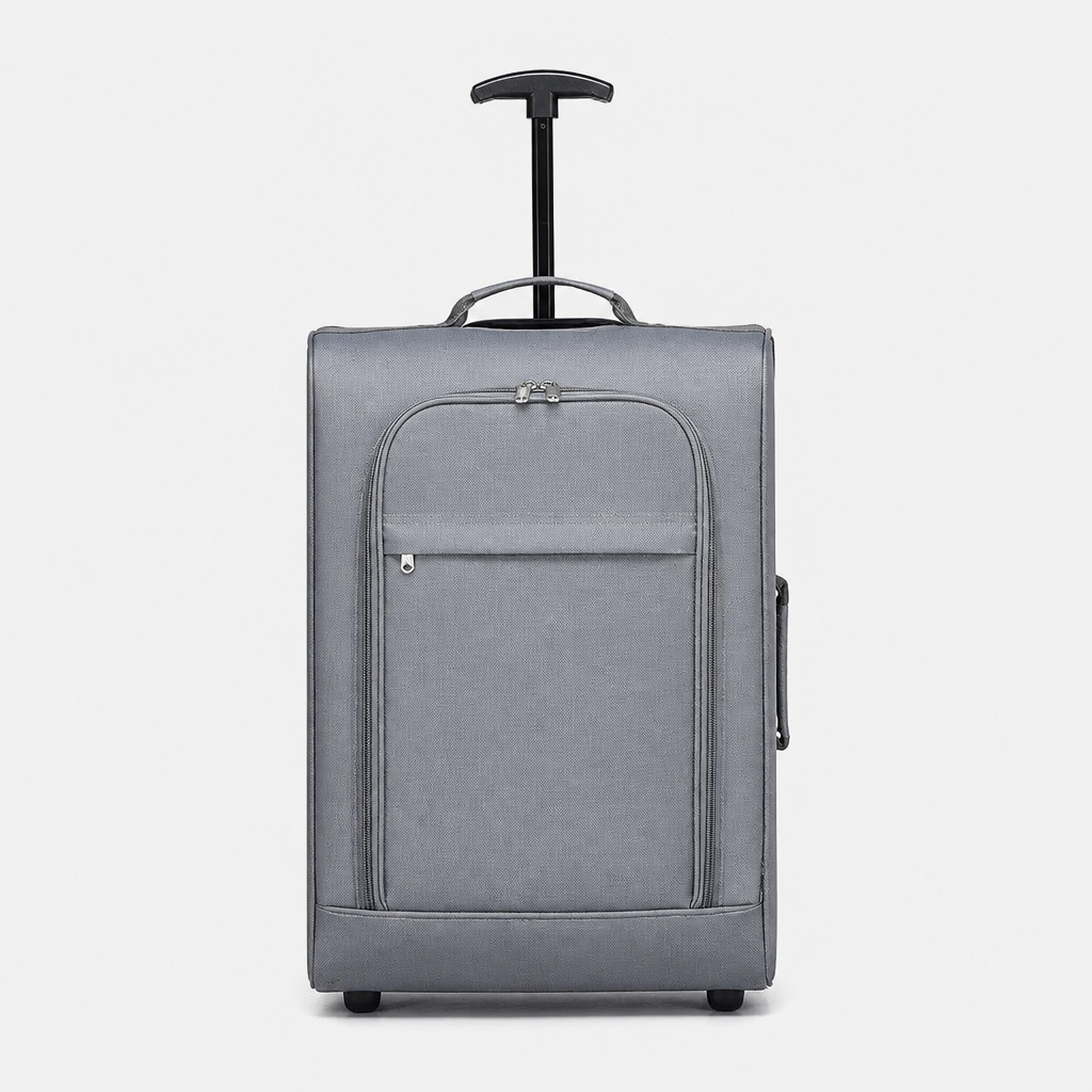 Valise cabine souple grise, face studio gris