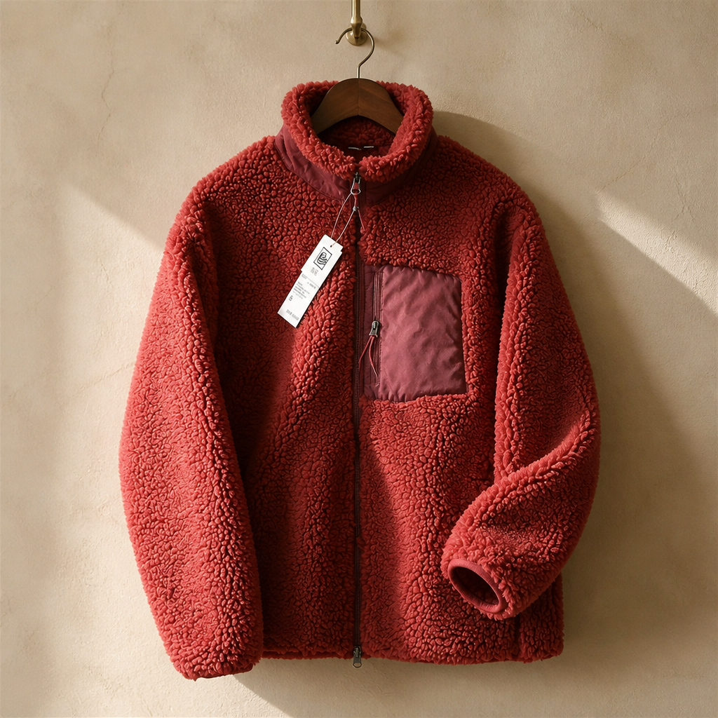 Men Or Women's Thermal Fleece Jacket Casual Top Winter Hiking Zipper Loose Windproof Pocket Stand Collar Warm Lamb Wool Coat, isolé