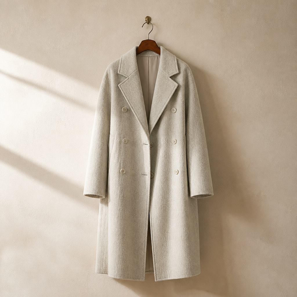 CHIC VEN Women Long Double-sided Woolen Coats Retro Loose Female Overcoat Double Breasted Ladies Windbreak Autumn Winter 2026, isolé