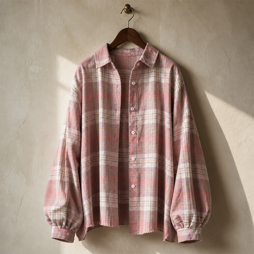 Women Tartan Shirt Long Sleeve Collared Button Up Oversized Plaid Shirt Jacket Grunge Fashion Teenage Girl Spring Summer Outfit, isolé