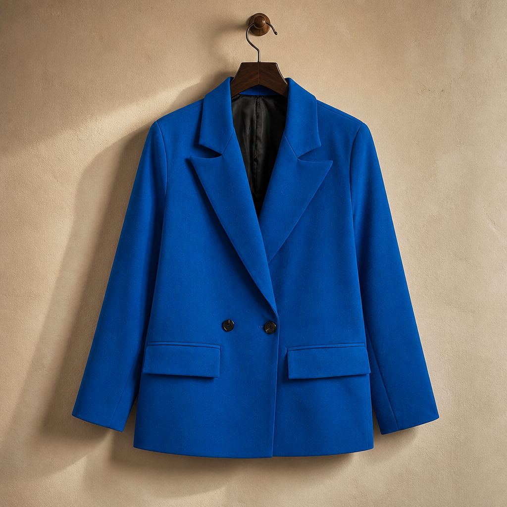 Willshela Women Fashion With Pockets Solid Double Breasted Blazer Vintage Long Sleeves Notched Neck Female Office Lady Outfits, isolé