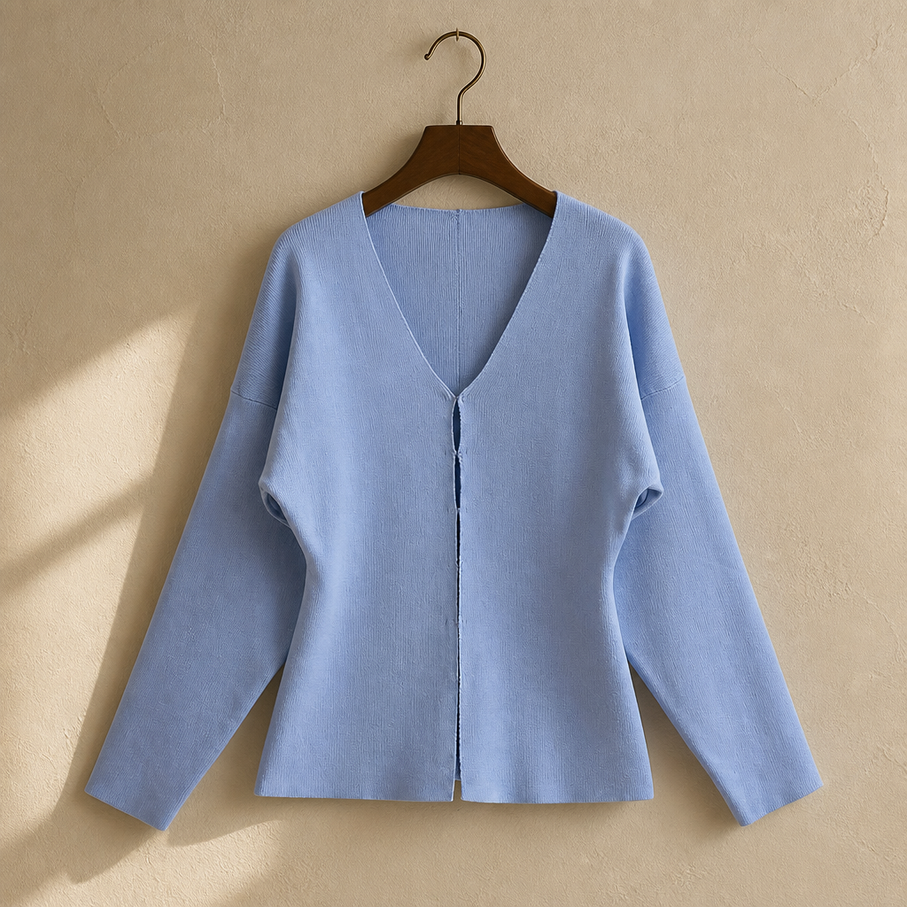 Willshela Women Fashion Solid Single Breasted Knitted Sweater Vintage V-Neck Long Sleeves Female Chic Lady Outfits, isolé