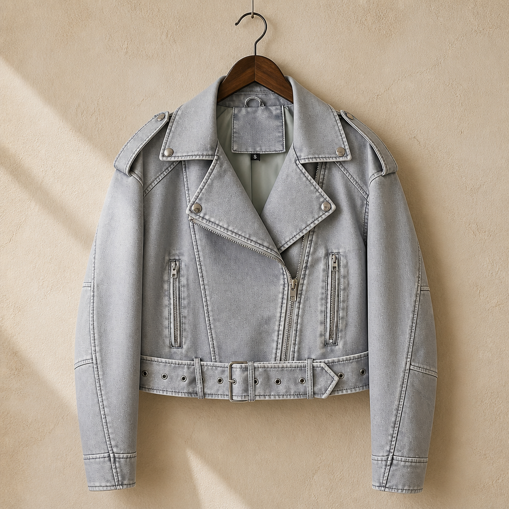 Brand Coat Women Faux PU Leather Jacket High Street Motorcycle Coat Casual Lady Lapel Zipper Short Leather Jacket, isolé