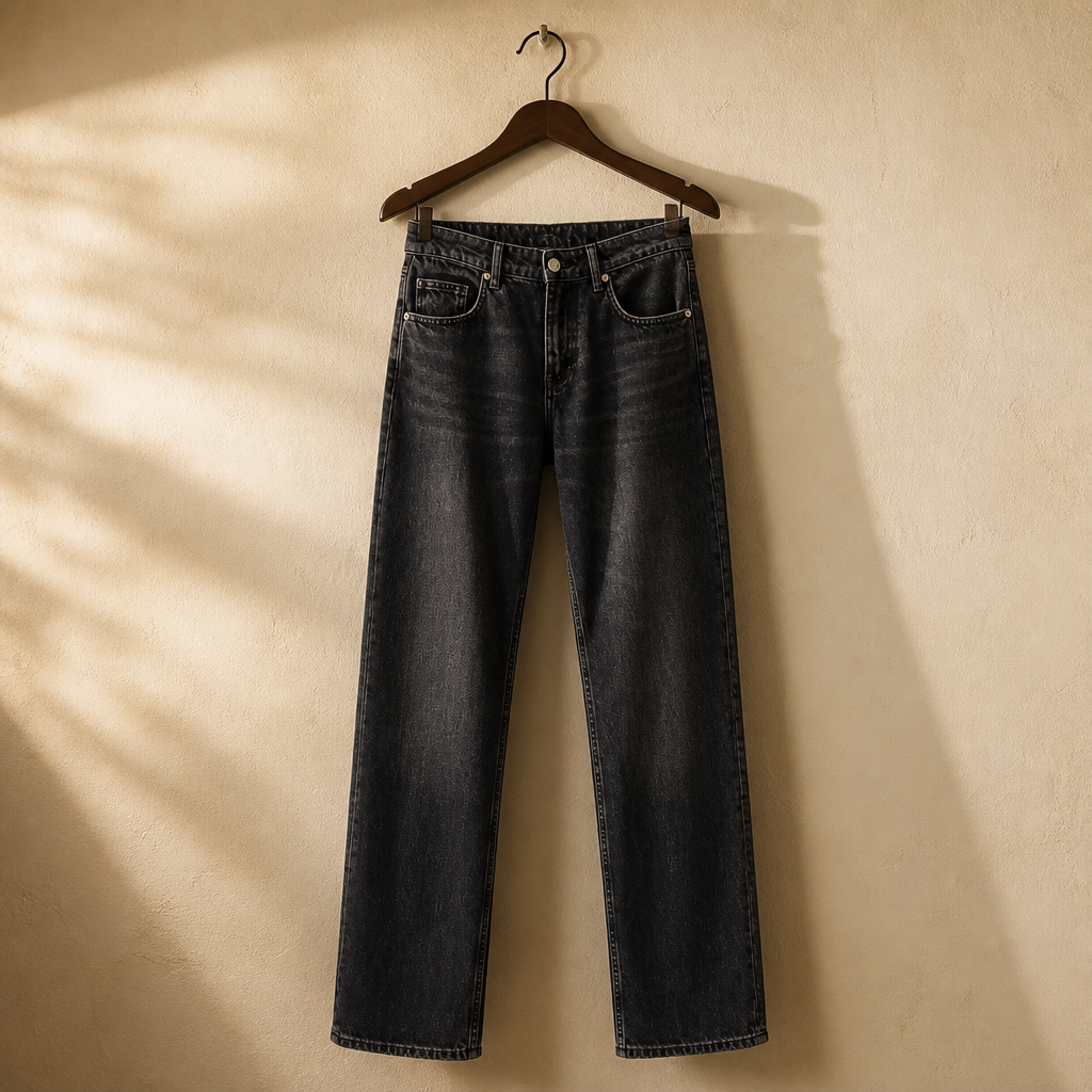 PRINTKAOIR Straight Height Waist Long Jeans 2025 Autumn Winter New Wash Product Y2k Classic Cotton Jeans for Women, isolé