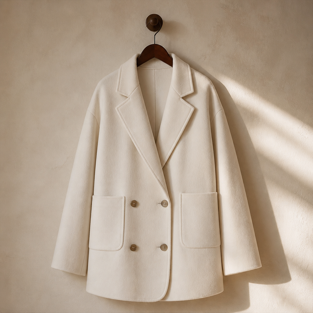 CHIC VEN New Women Woolen Coat Loose Solid Mid-length Double-sided Oversized Office Ladies Jackets Outerwear Autumn Winter 2026, isolé