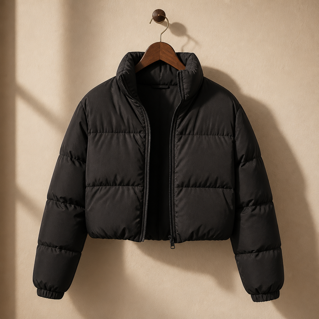 Winter Thick Warm Cotton Down Jacket Women Clothing Gray Zipper Short Puffer Parkas Coats Outwear Female  Crop Tops Streetwear, isolé