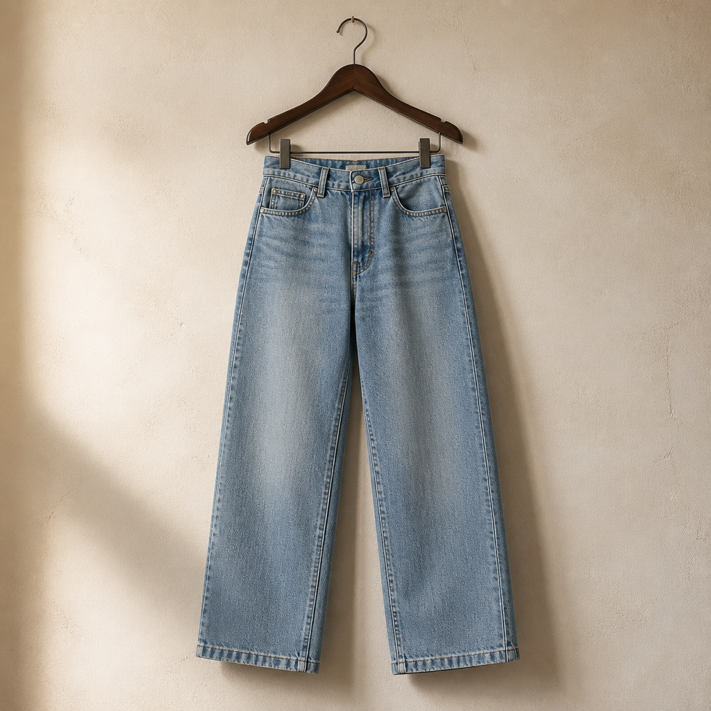 FSLE Retro Raw Denim High-waist Straight-leg Jeans Women's 2025 Early Autumn New 3D Cut Slimming Jeans 25FS13104, isolé