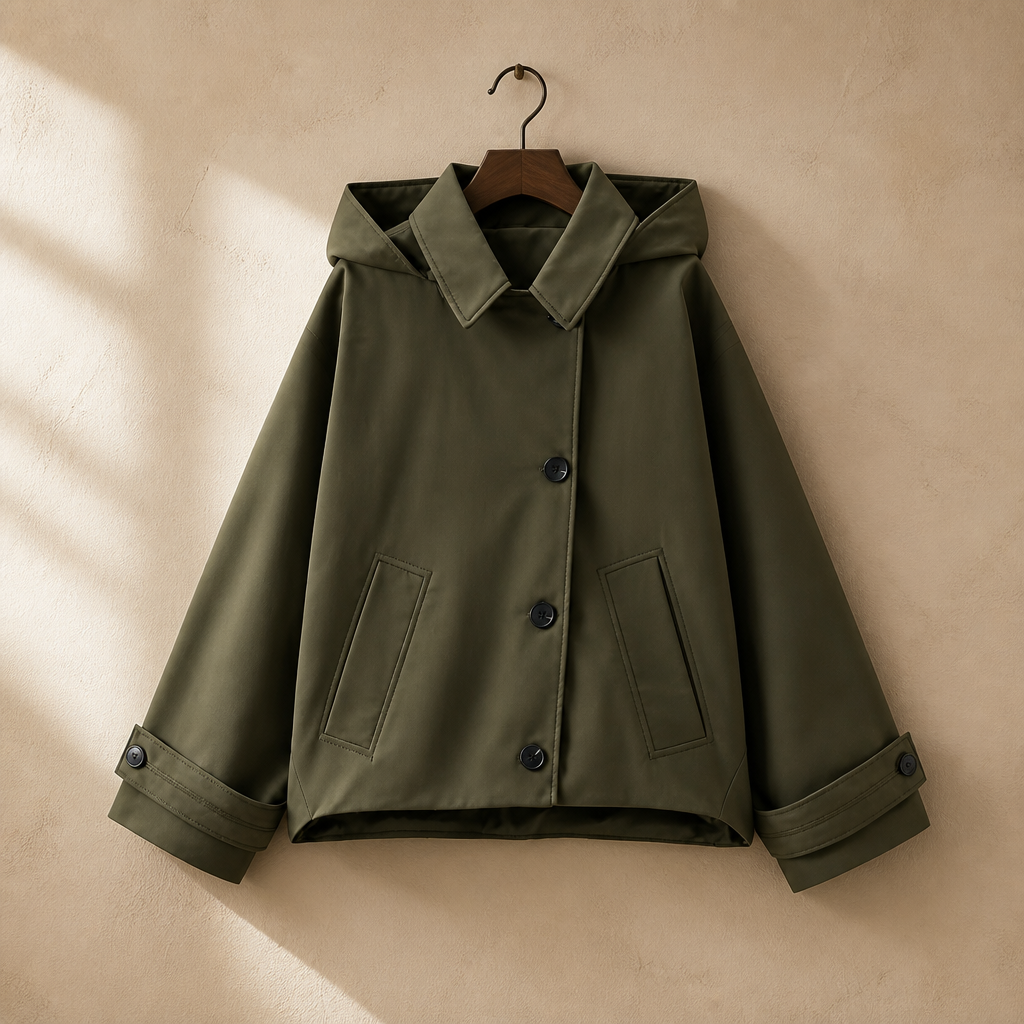 MUJER Hooded Women's Trench Coat Long Sleeve Women's Windbreaker New in Coats and Jackets for Women Winter Coats Woman Trench, isolé