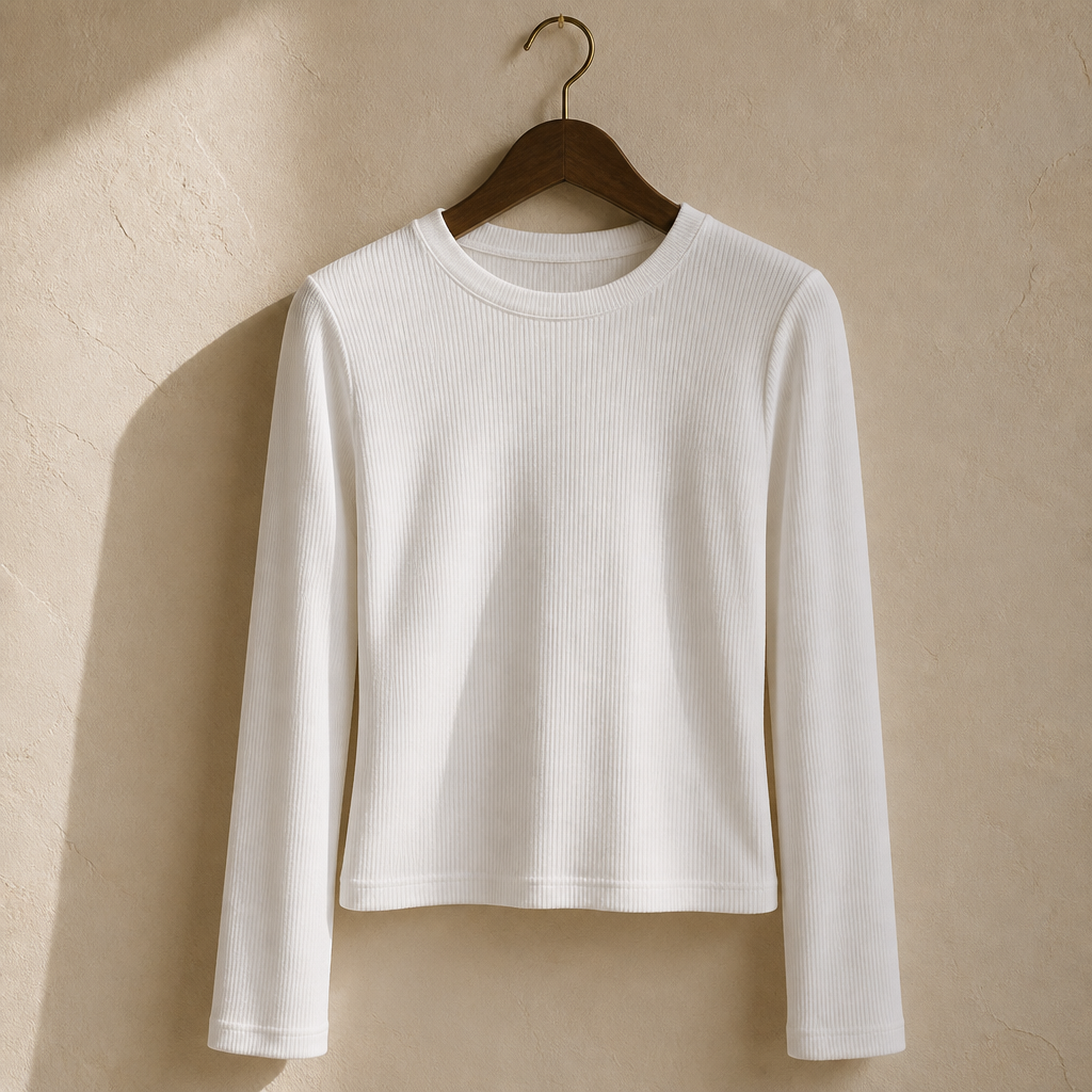 Cotton O Neck Long Sleeve Shirt Women Sexy Cropped Tops 2026 Autumn Black Casual Skinny Slim Basic Woman T Shirts White Clothing, isolé