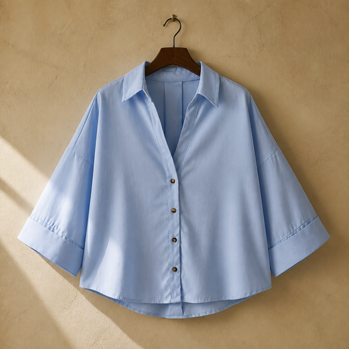 KONDALA Minimalist Casual Loose Shirt Women New 2026 Trendy Commute Wide Sleeves Shirt Spring Summer Fashion Holidays Lady Shirt, isolé