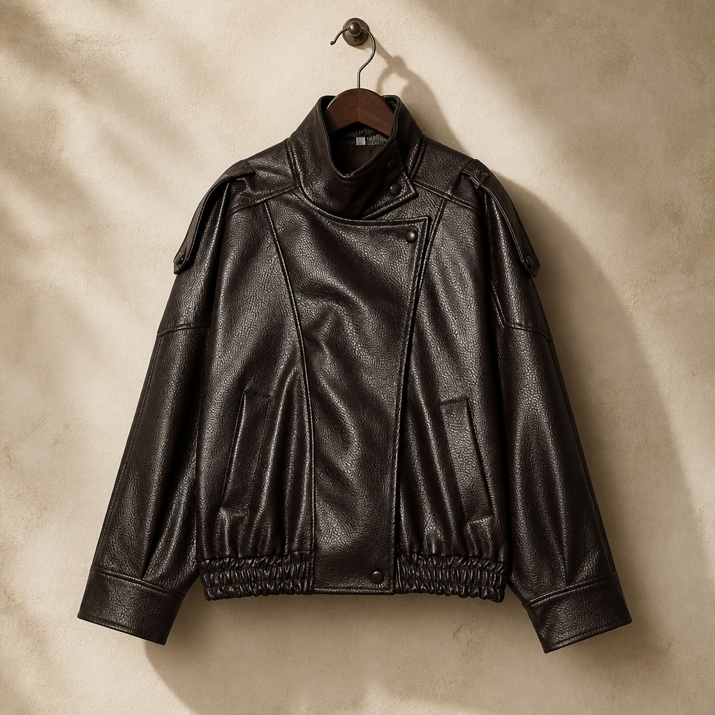 MUJER Faux Leather Jackets for Women Oversize Women's Bomber Jacket Fashion Winter Womens Coats Outerwears Demi-season Jackets, isolé