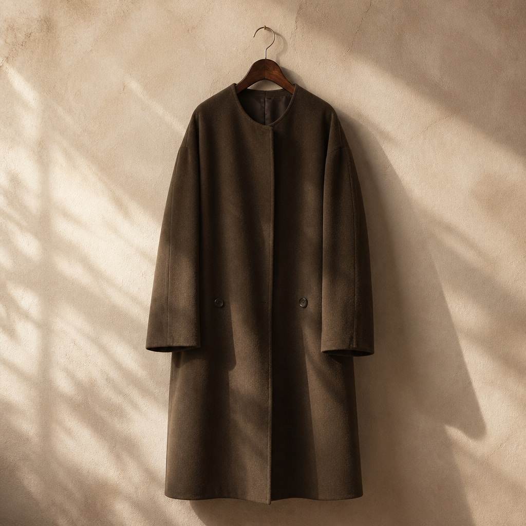 CHIC VEN Women Long Double-sided Woolen Coats Retro Loose Female Overcoat Double Breasted Ladies Windbreak Autumn Winter 2026, isolé