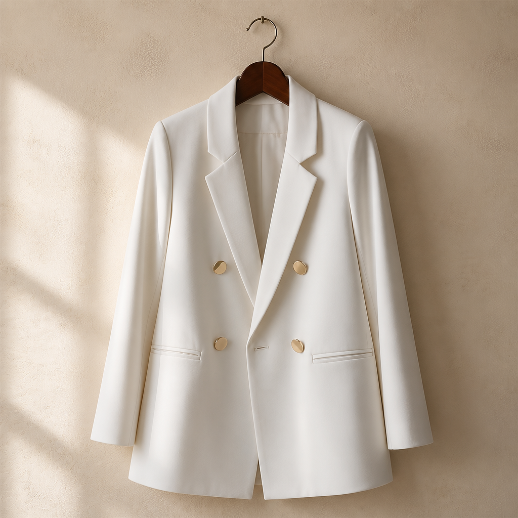 Oversized Women Blazer Trendy British Style Loose Fit Buttoned Jacket Casual Office Suit Coat, isolé