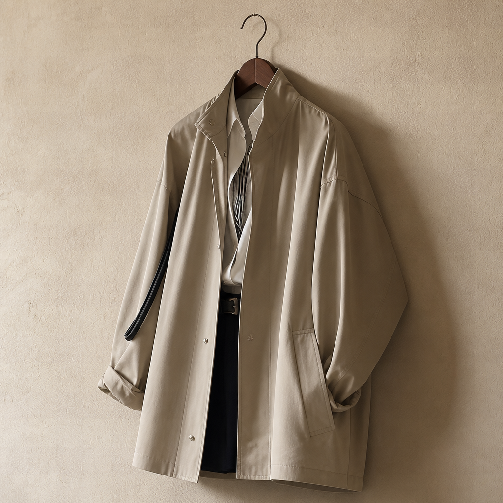 Japanese Tooling Stand-Up Collar Trench Coat Women's 2026 Autumn And Winter New Korean Version Loose Long Padded Texture Coat, isolé