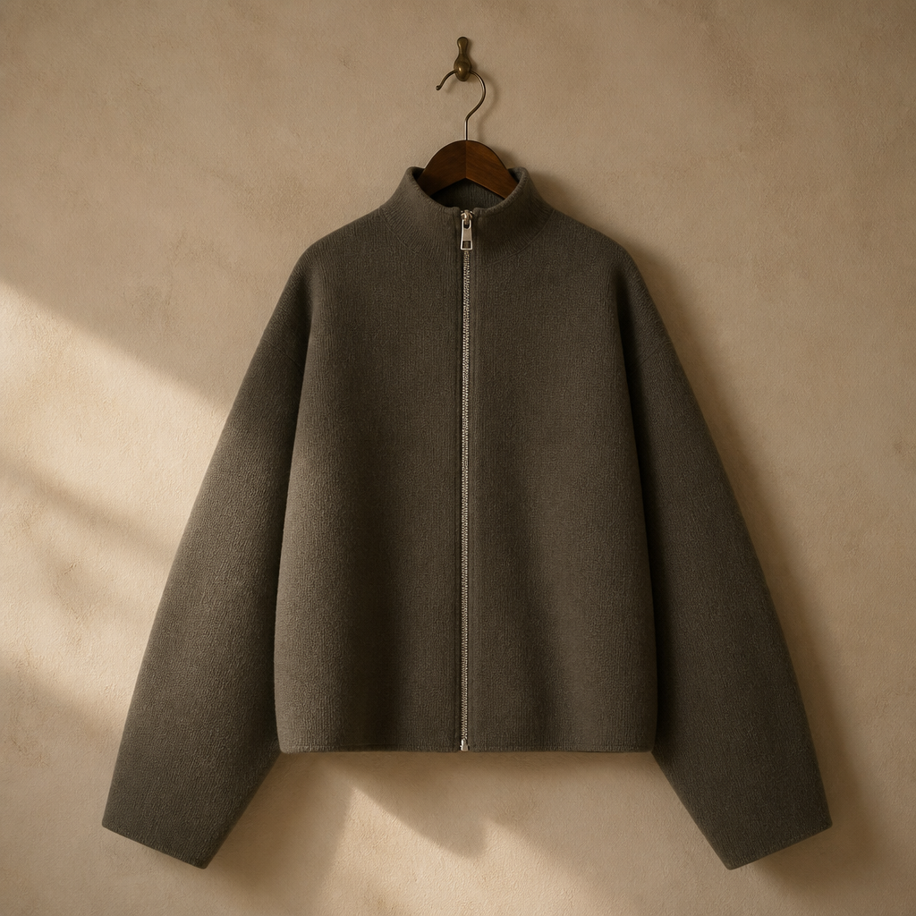 Vintage Stand Collar Women's Cropped Jacket Zipper Loose Full Sleeve Thick Warm Coat 2025 Autumn Winter Lady New in Outwear, isolé
