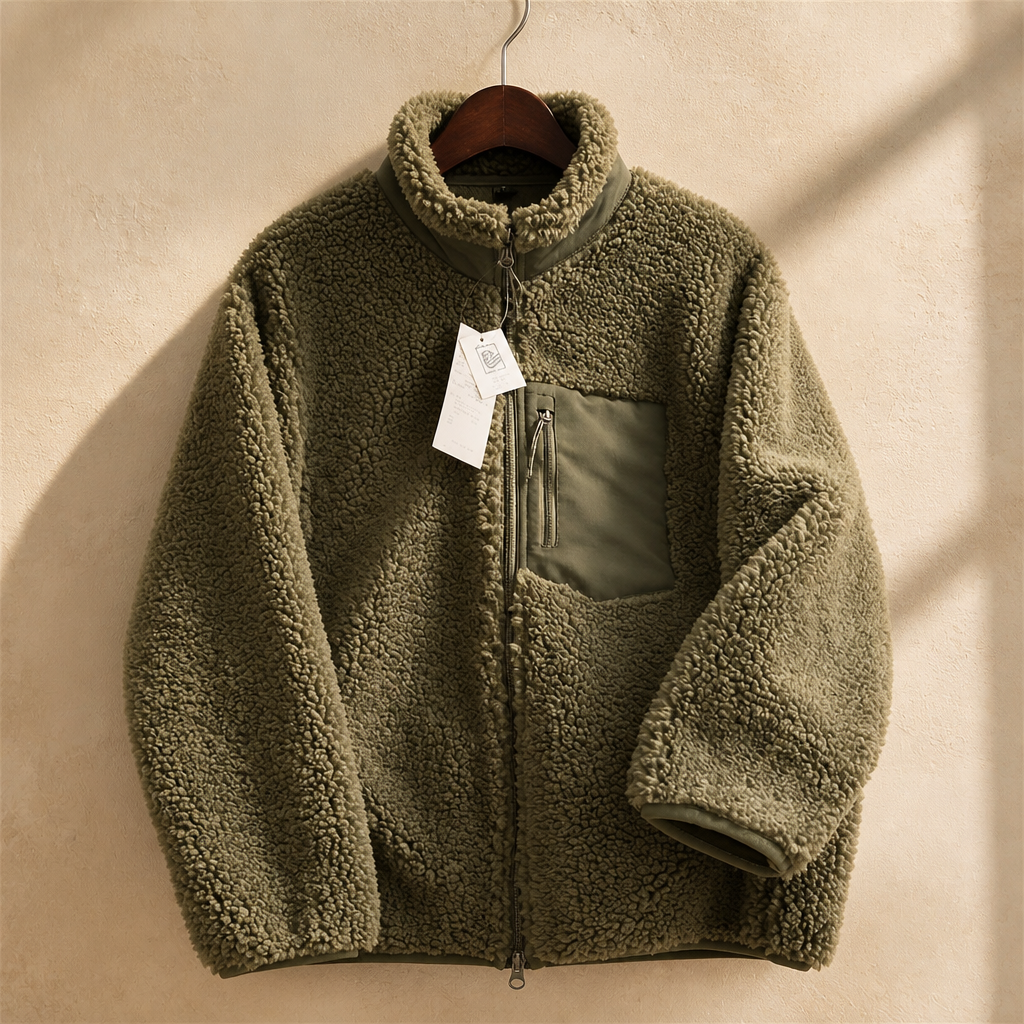 Men Or Women's Thermal Fleece Jacket Casual Top Winter Hiking Zipper Loose Windproof Pocket Stand Collar Warm Lamb Wool Coat, isolé