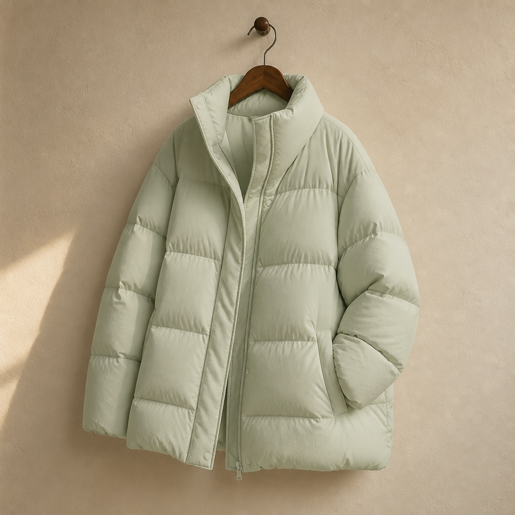 CHIC VEN Women's Down Coats Korean Stand Collar Simple Solid Color Warm Casual Jackets Soft Fashion Female Clothing Winter 2025, isolé