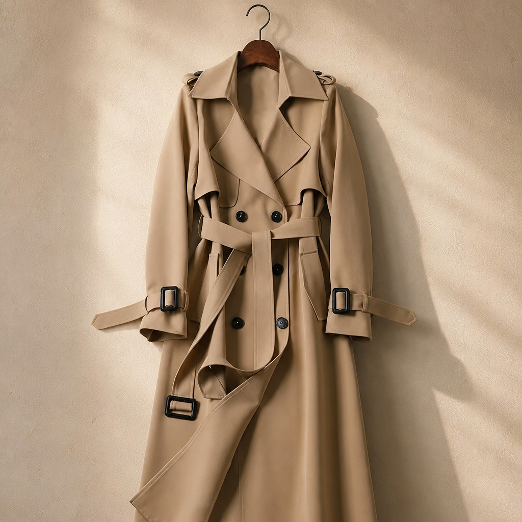 Autumn Winter Long Sleeve Trench Coat For Women 2024 Fashion Loose Office Lady Long Outerwears Jacket Coats Female Clothing, isolé