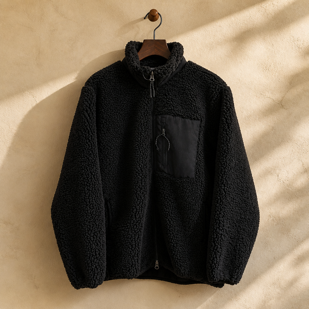 Men Or Women's Thermal Fleece Jacket Casual Top Winter Hiking Zipper Loose Windproof Pocket Stand Collar Warm Lamb Wool Coat, isolé