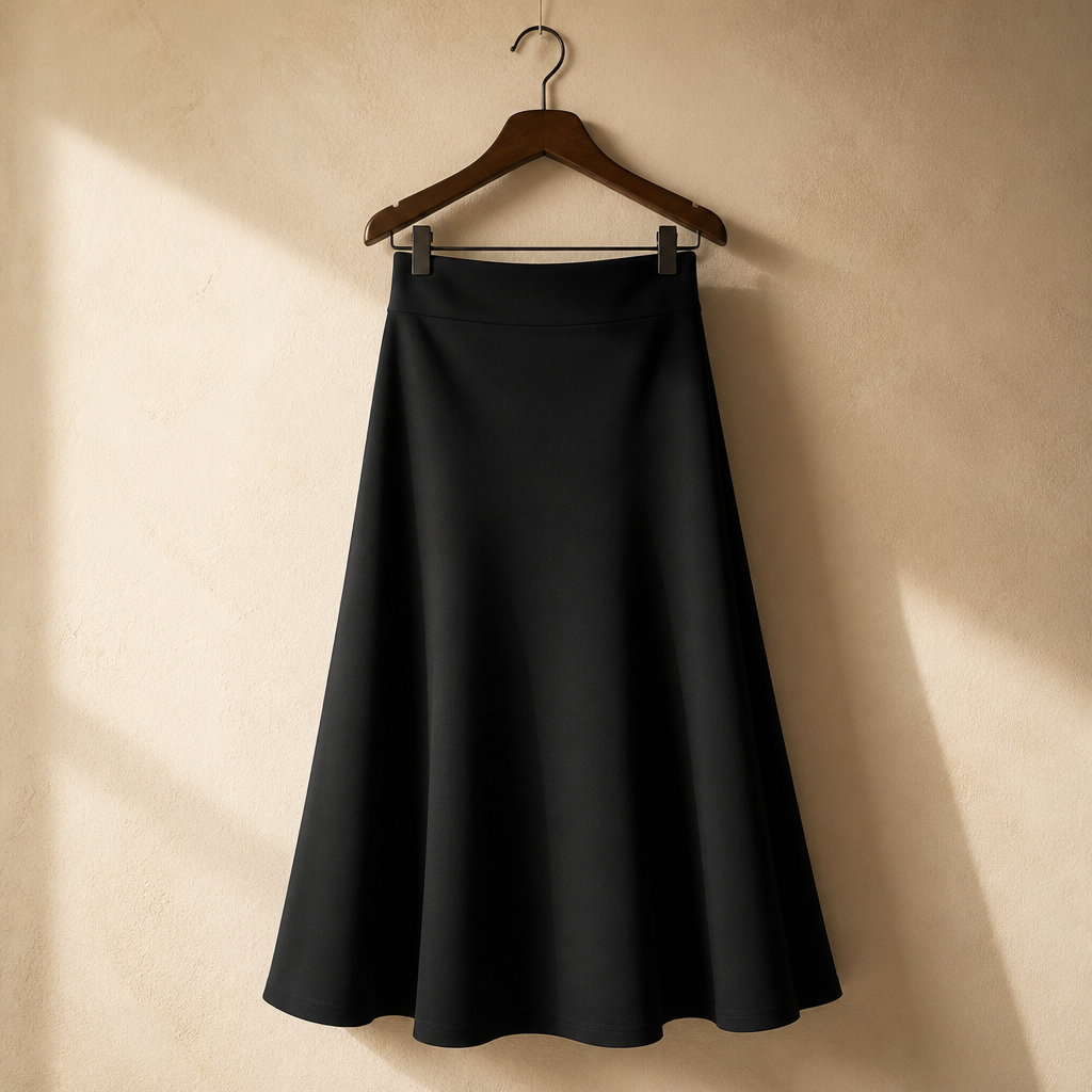 Women's High Waist Midi Skirt A-Line Flowy Style Breathable Fabric for Casual Streetwear Dates Classic Colors, isolé