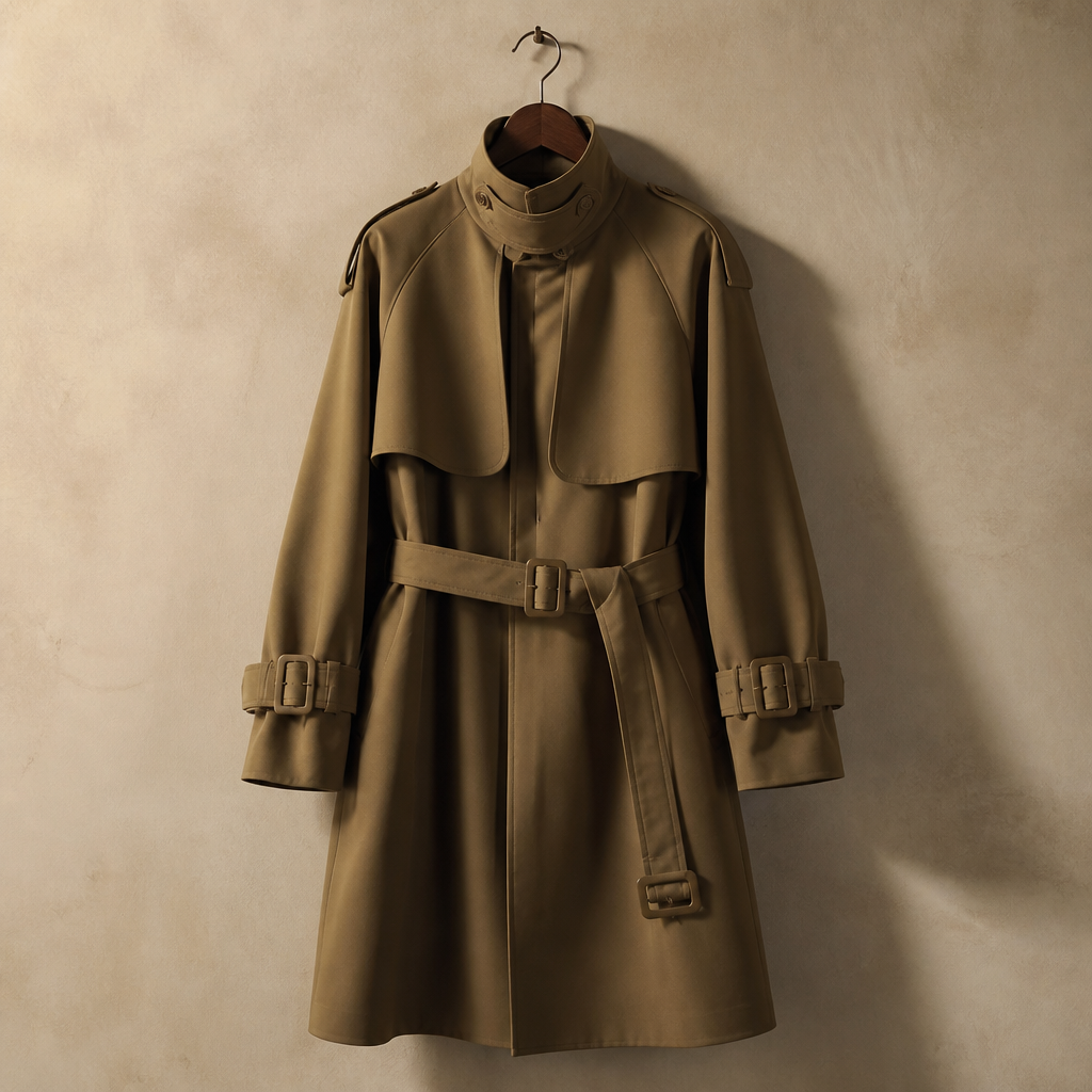 Lautaro Spring Autumn Long Khaki Trench Coat for Women Belt Double Breasted Chic Luxury Designer European Fashion Clothes 2025, isolé