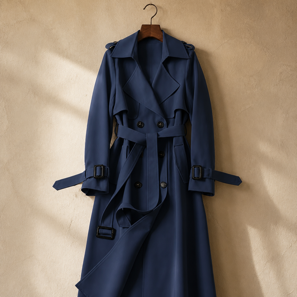 Women Fashion Trench New Coat Spring Autumn Korean Long Sleeve With Belt Jackets Solid British Style Coats Women's Chic Outwear, isolé