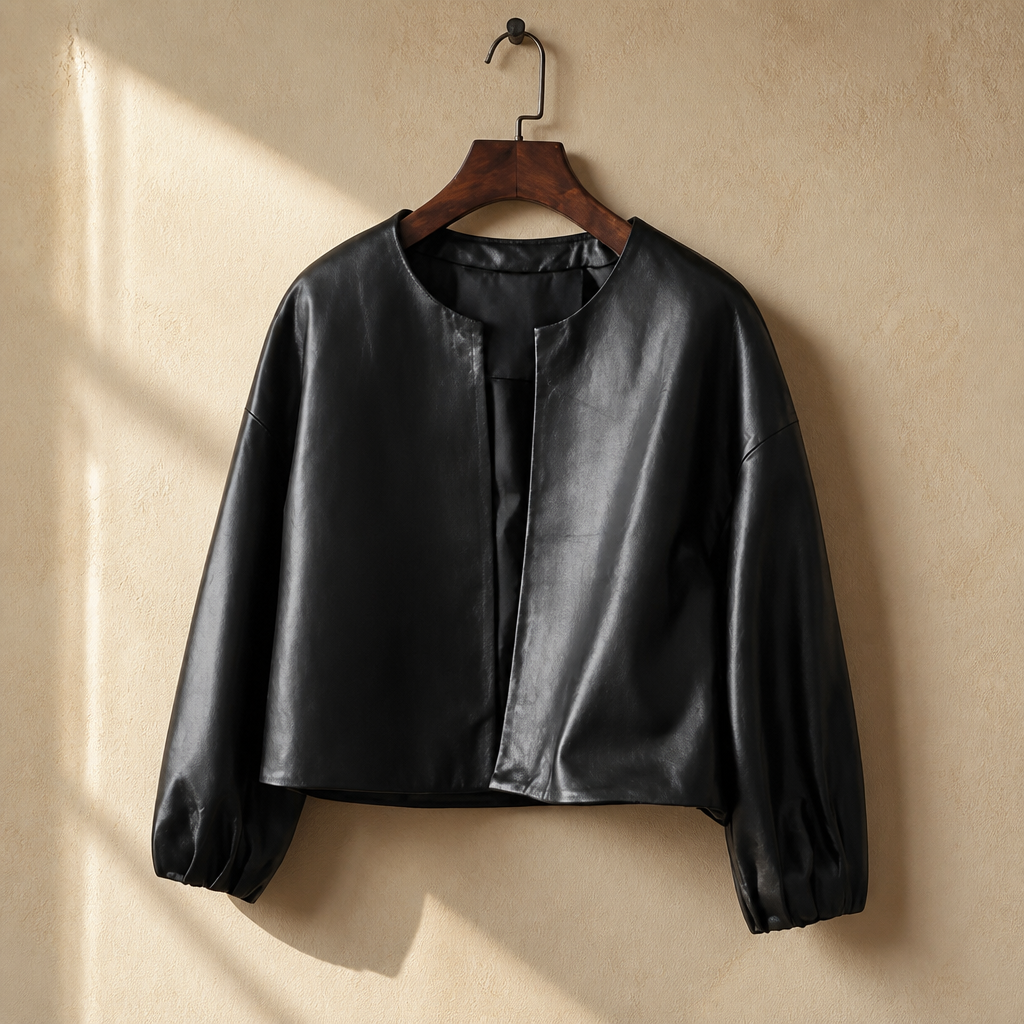 High Quality PU Leather Jackets Women Spring Autumn Short Simple Coat Female Women Jacket Femme, isolé