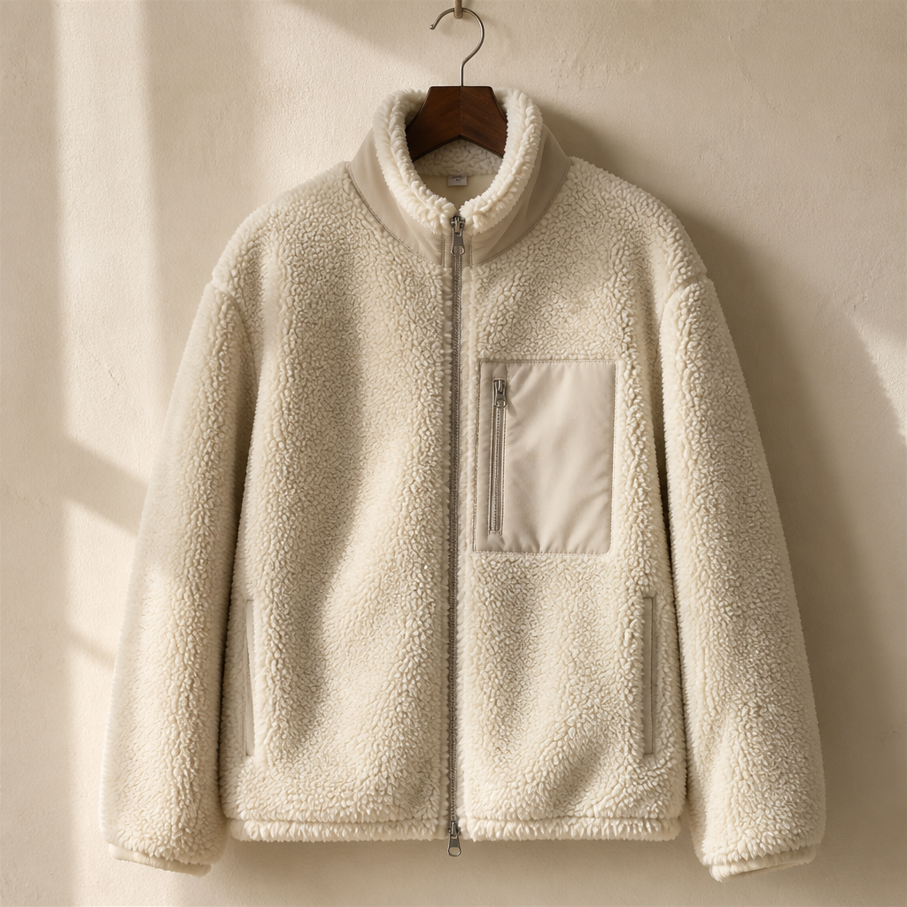 Men Or Women's Thermal Fleece Jacket Casual Top Winter Hiking Zipper Loose Windproof Pocket Stand Collar Warm Lamb Wool Coat, isolé