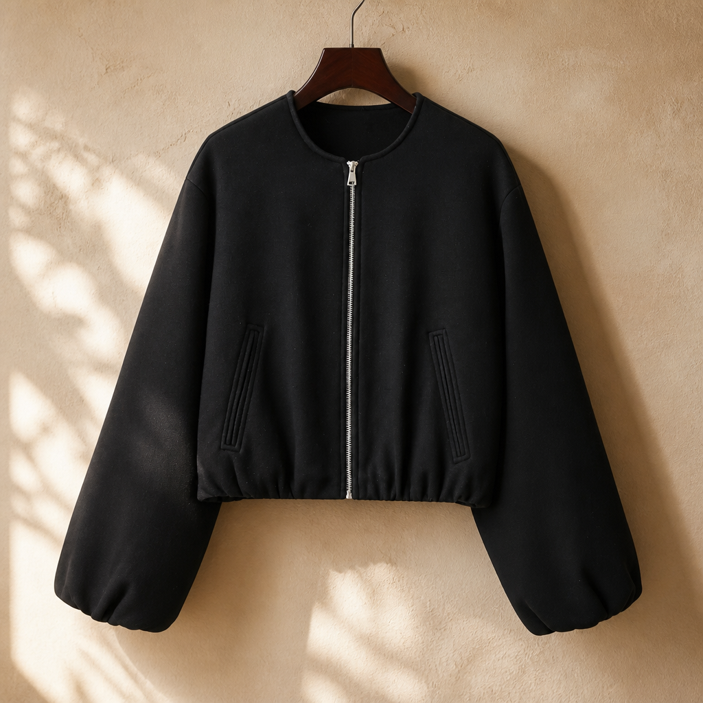 MUJER Red Zipper Bomber Jackets for Women Soft Cropped Jackets Woman 2025 Long Sleeve Woman's Sports Jacket New in Outerwears, isolé