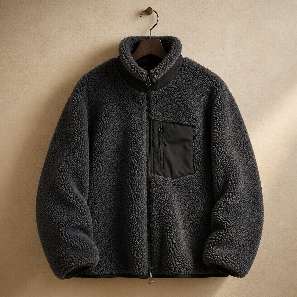 Men Or Women's Thermal Fleece Jacket Casual Top Winter Hiking Zipper Loose Windproof Pocket Stand Collar Warm Lamb Wool Coat, isolé