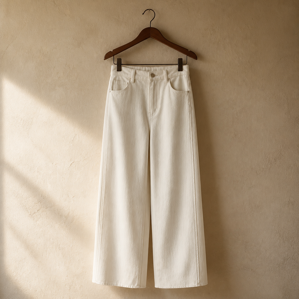 ZIQIAO Patchwork Design Straight Ankle-length Jeans Frayed Edges Women's Spring 2026 New Arrivals Commuting Basics, isolé