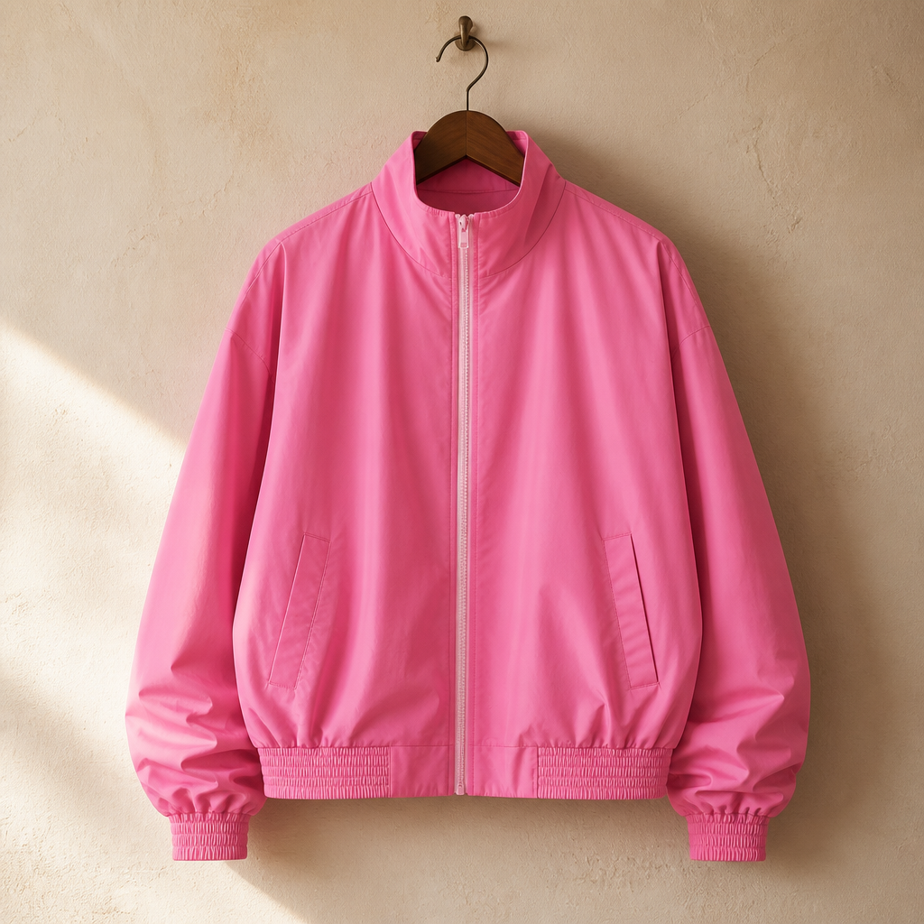Women Classic Puff Sleeve Bomber Coats Casual Solid Color Stand Collar Zip Up Oversized Jackets 2026 New Lady Daily Streetwears, isolé