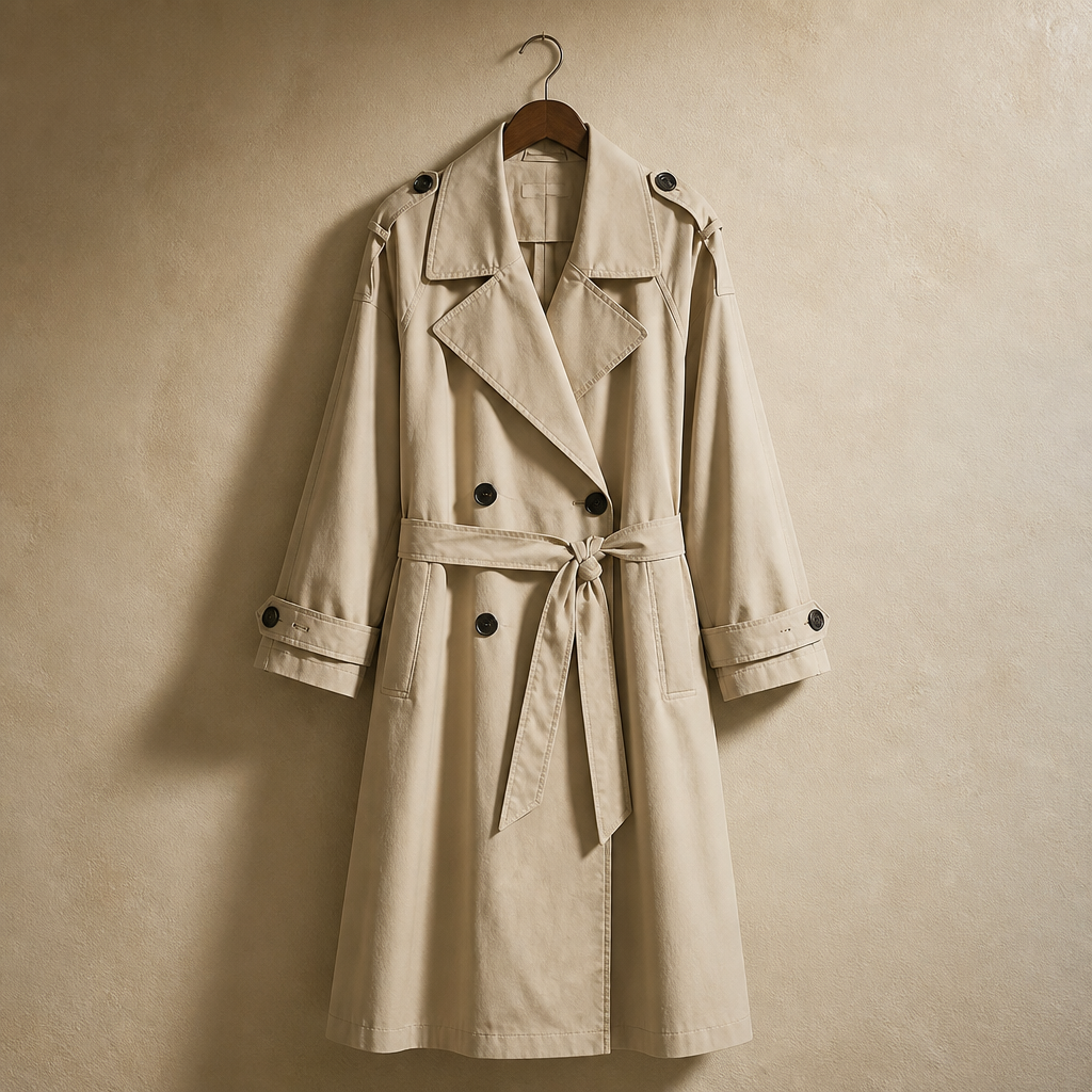 Willshela Women Fashion With Belt Solid Double Breasted Trench Vintage Lapel Neck Long Sleeves Female Chic Lady Outfits, isolé