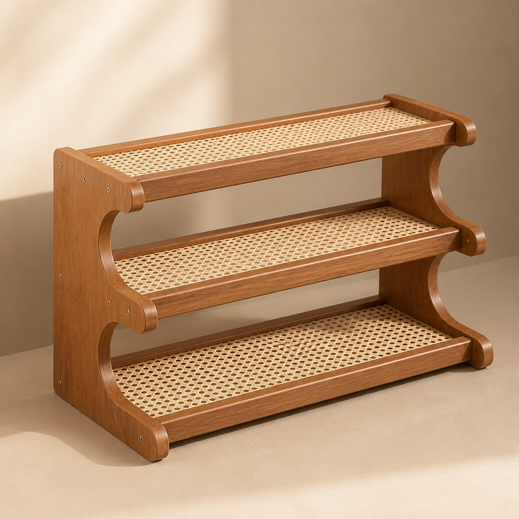 2/3Layer Kitchen Utensil Classification Rack Countertop Water Cup Storage Rack Solid Wooden Storage Rack Living Room Cup Holder, isolé