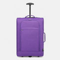 Valise cabine souple violette, face studio gris