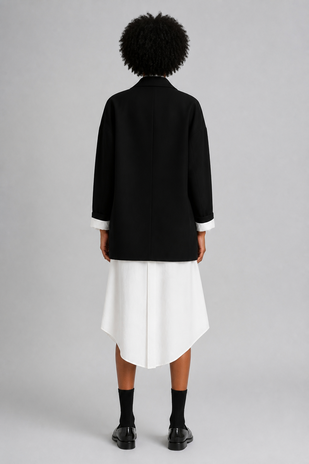 Blazer oversize croisé noir - Black, studio dos