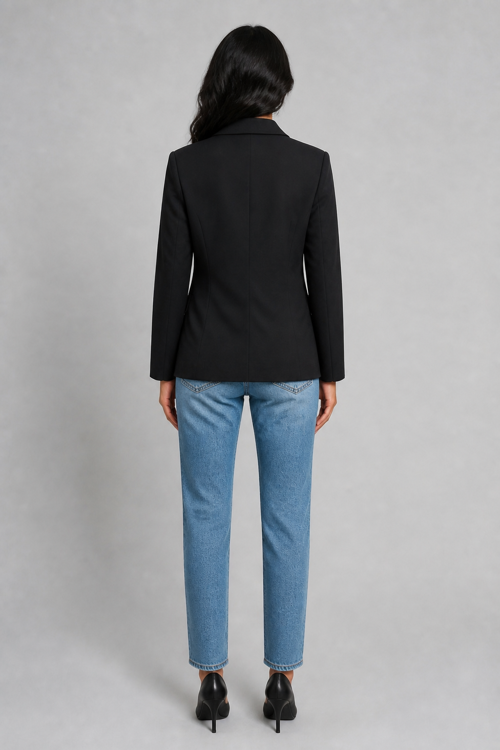 Blazer cintré à épaulettes noir - Black, studio dos