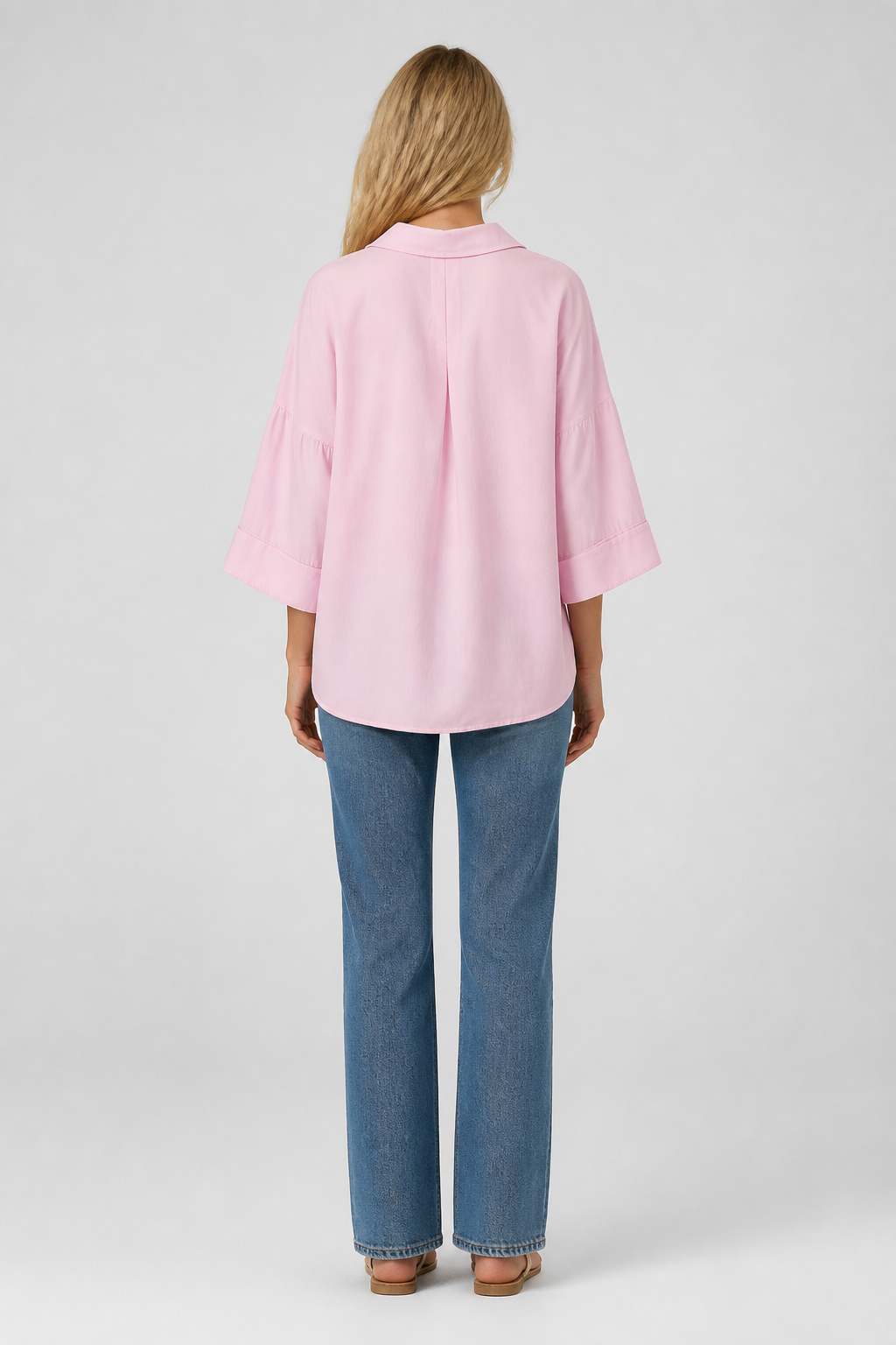 Chemise oversize rose à manches larges, studio dos