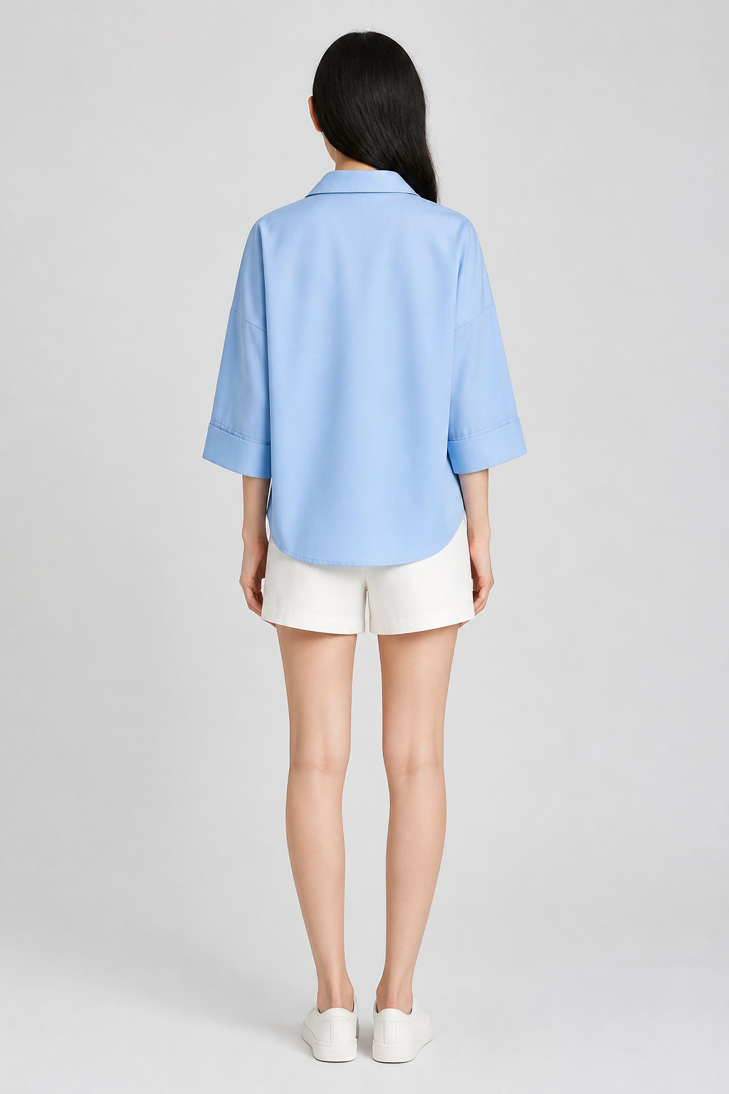 Chemise ample à manches larges bleu ciel, studio dos
