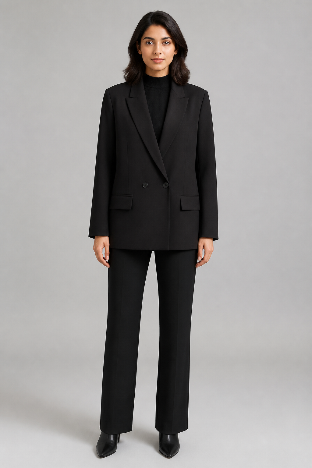 Blazer croisé noir à boutons - Black, studio face
