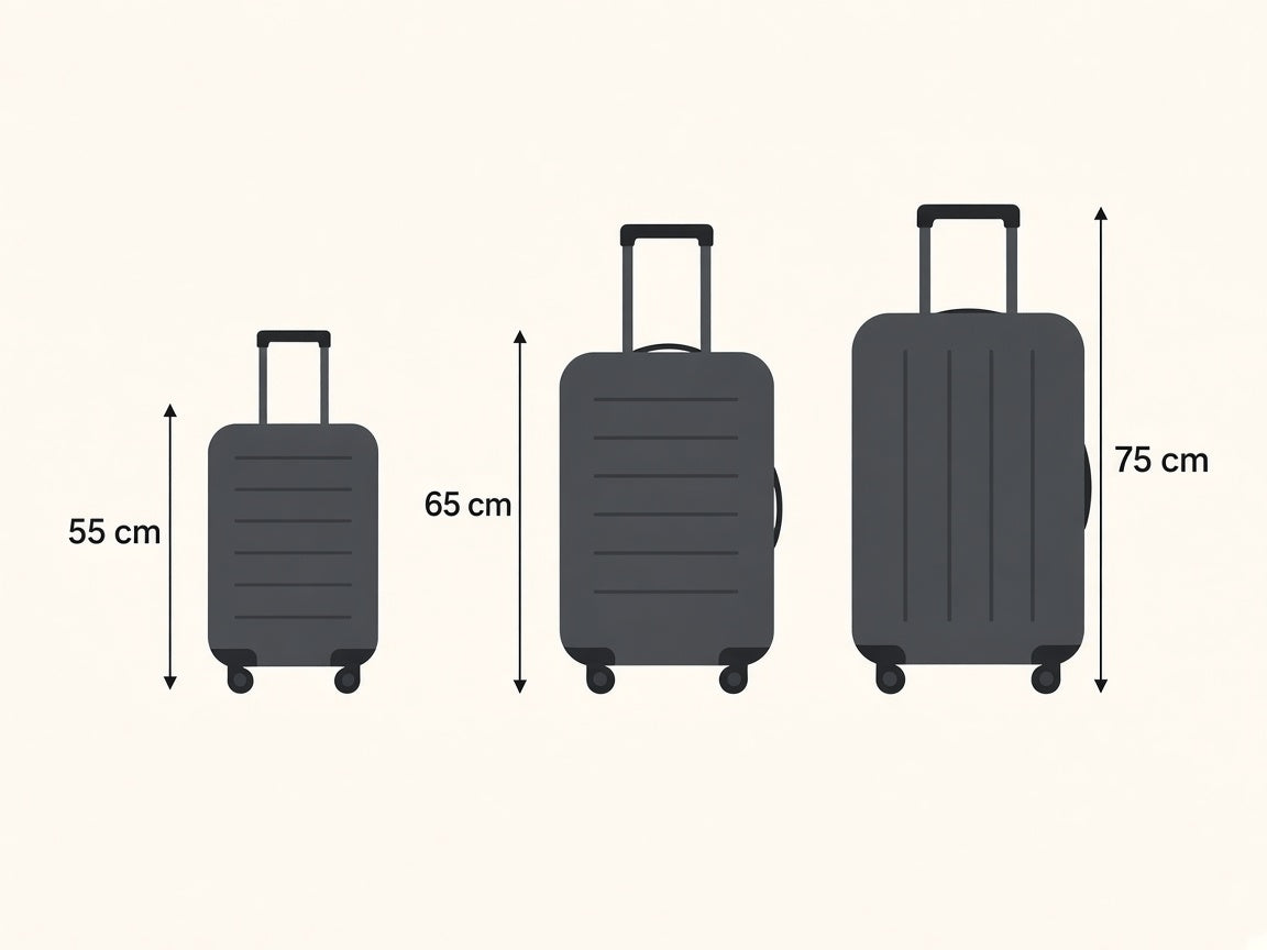 55 cm, 65 cm, 75 cm